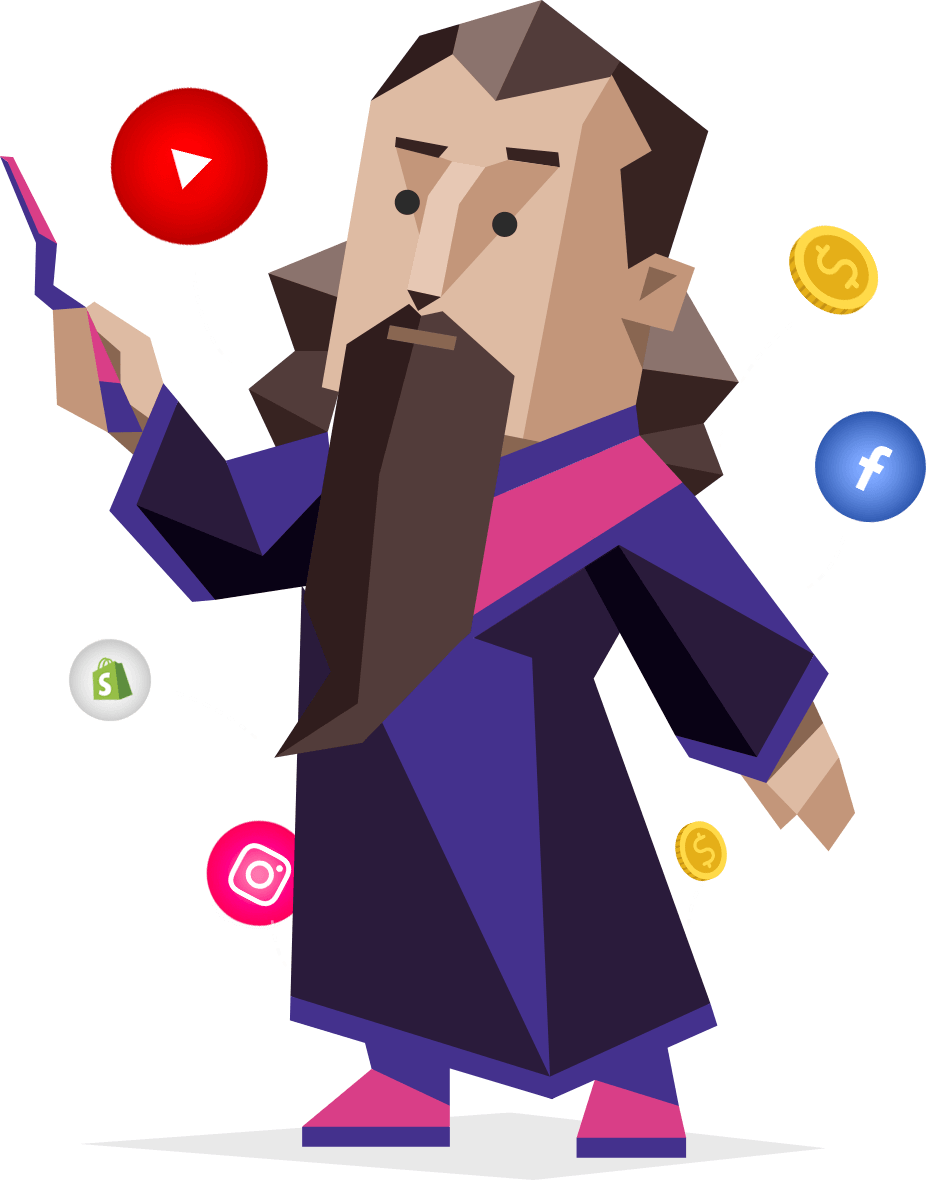 Modern day alchemist wielding magenta energy
